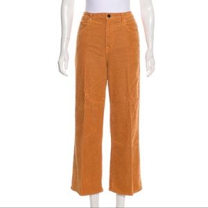 J Brand Joan wide leg crop corduroy jeans, orange